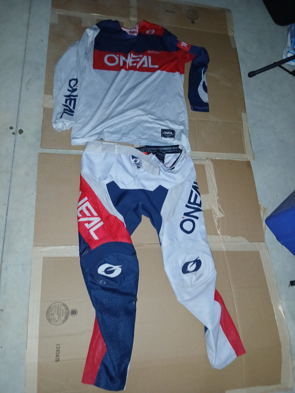 O'NEAL Red White Navy MX Jersey & Pants Set